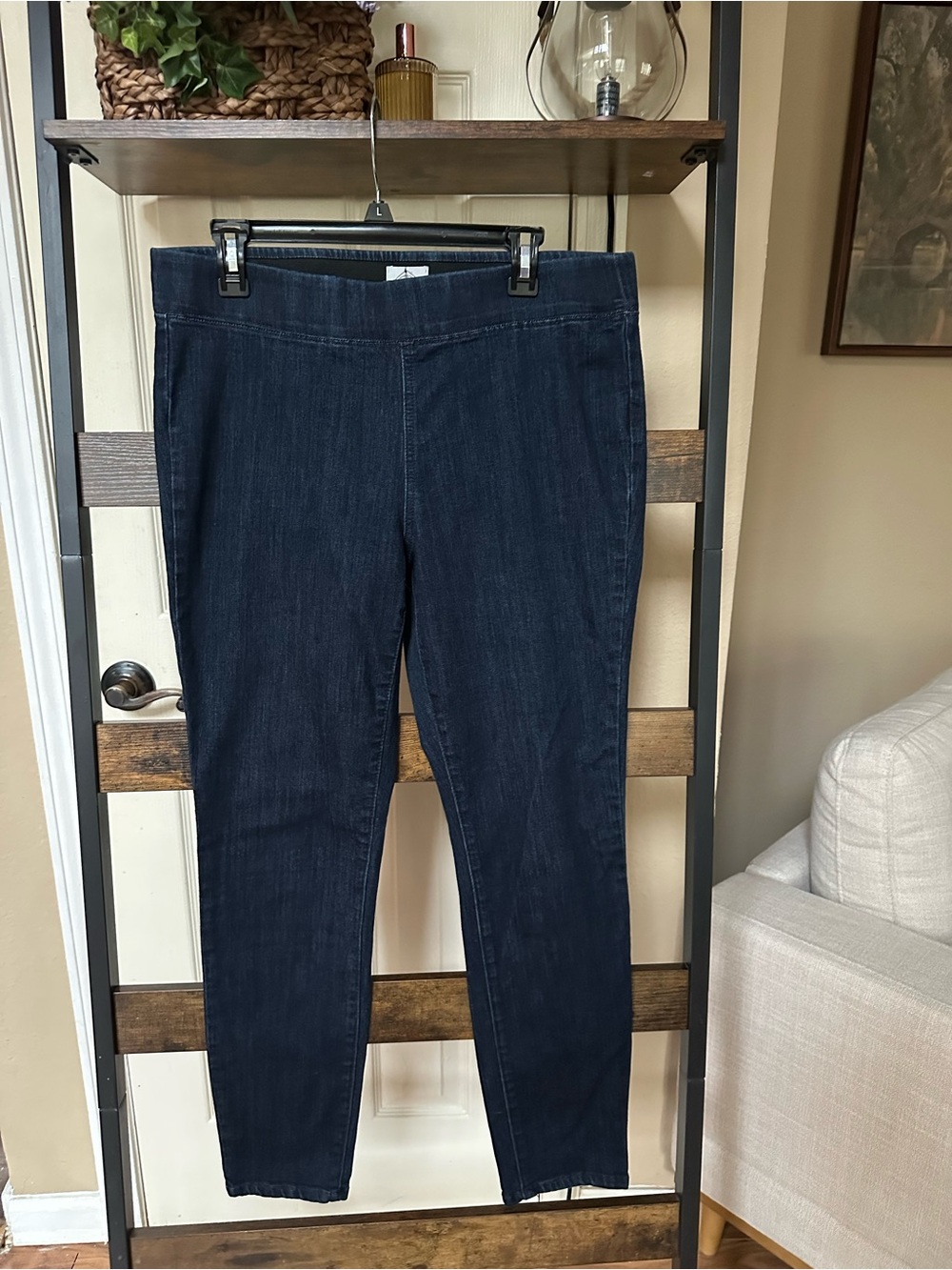 Dark Wash Pull On Denim - Picture 2 of 4